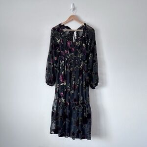 VICI Whimsigoth Velvet Vampy Holiday Dress Roses‎ Gothic Vampire Witchy Sz XS